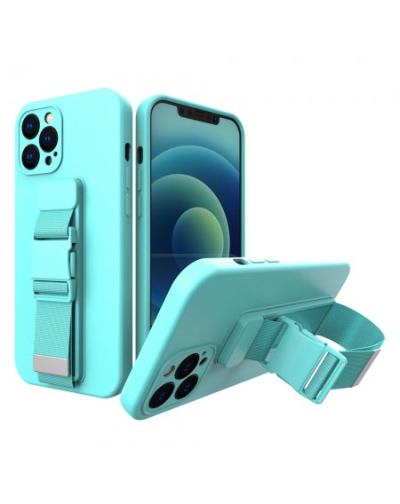 Rope case gel lanyard case with chain handbag lanyard iPhone SE 2022 / SE 2020 / iPhone 8 / iPhone 7 light blue