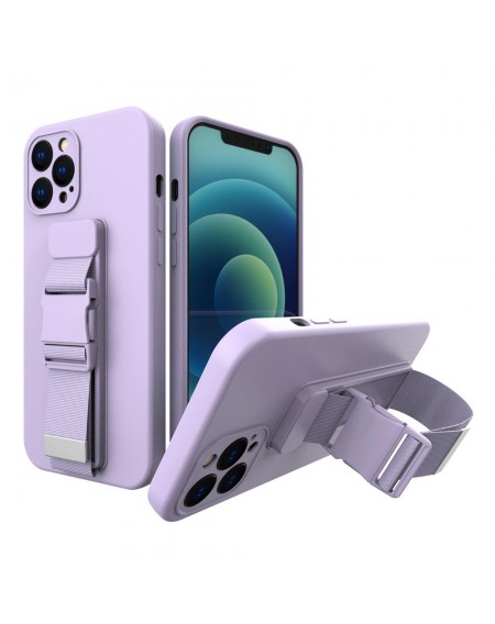 Rope case gel lanyard with chain handbag lanyard iPhone SE 2022 / SE 2020 / iPhone 8 / iPhone 7 purple