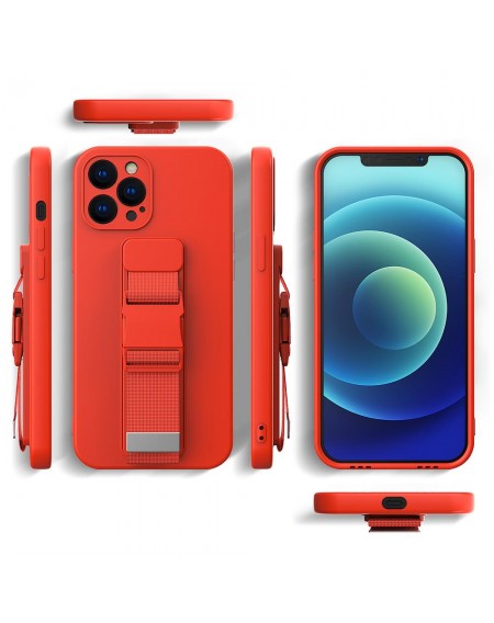 Rope case Gel Case with Lanyard Chain Handbag Lanyard Samsung Galaxy A50s / Galaxy A50 / Galaxy A30s red