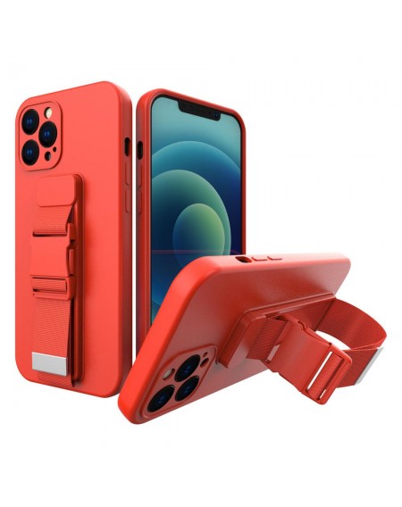 Rope case gel case with a lanyard chain handbag lanyard Xiaomi Redmi 9 red