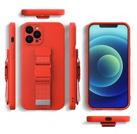 Rope case Gel Case with Chain Lanyard Handbag Lanyard Xiaomi Redmi Note 10 / Redmi Note 10S pink