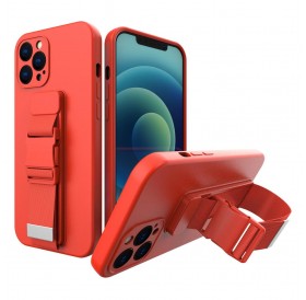 Rope case gel case with a lanyard chain handbag lanyard Samsung Galaxy A22 5G red