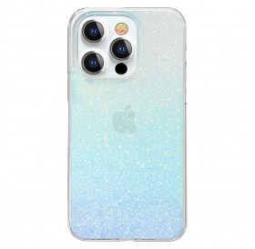Kingxbar Streamer Series luxury elegant phone case for iPhone 13 blue (Glitter)