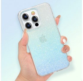 Kingxbar Streamer Series luxury elegant phone case for iPhone 13 Pro blue (Glitter)