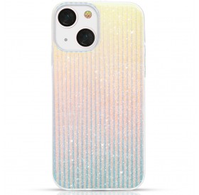 Kingxbar Travel Series luxurious elegant case for iPhone 13 blue-orange (Clouds)