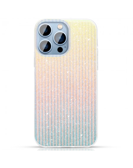 Kingxbar Travel Series luxurious elegant case for iPhone 13 Pro blue-orange (Clouds)