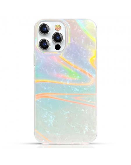 Kingxbar Shell Series luxury elegant phone case for iPhone 13 pearl-blue