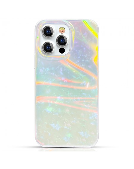 Kingxbar Shell Series luxury elegant phone case for iPhone 13 pearl-mint