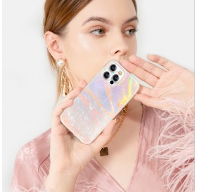 Kingxbar Shell Series luxury elegant phone case for iPhone 13 pearl-pink