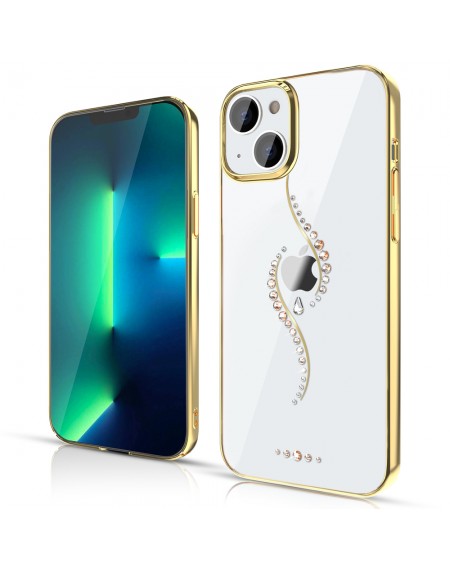 Kingxbar Sky Series luxury case with Swarovski crystals for iPhone 13 gold (Guard)