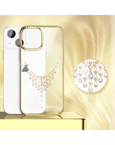 Kingxbar Sky Series luxury case with Swarovski crystals for iPhone 13 gold (Dew)