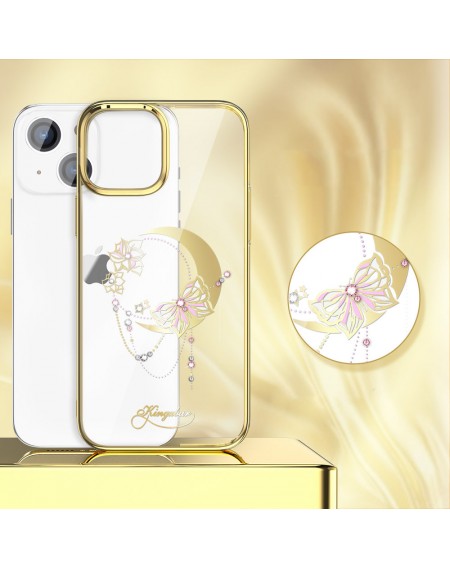 Kingxbar Moon Series luxury case with Swarovski crystals for iPhone 13 gold (Butterfly)