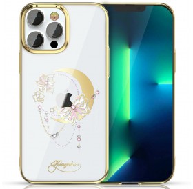 Kingxbar Moon Series luxury case with Swarovski crystals for iPhone 13 Pro gold (Butterfly)