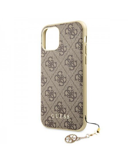 Guess GUHCN61GF4GBR iPhone 11 6,1" / Xr brown/brązowy hard case 4G Charms Collection
