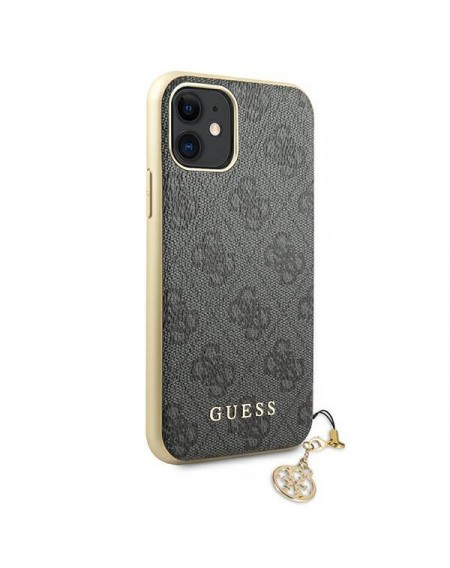 Guess GUHCN61GF4GGR iPhone 11 6,1" / Xr grey/szary hard case 4G Charms Collection