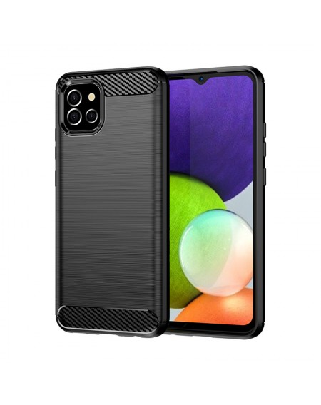 Carbon Case Flexible Cover Case for Samsung A03S EU (166.5) black