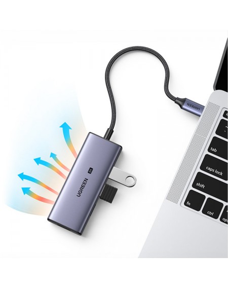 Ugreen 4in1 multi-functional HUB USB Type C - 3x USB 3.2 Gen 1 / HDMI 2.1 8K 30Hz gray (50629 CM500)