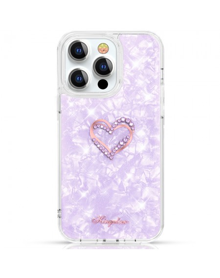 Kingxbar Epoxy Series case cover with original Swarovski crystals iPhone 13 Pro Max purple