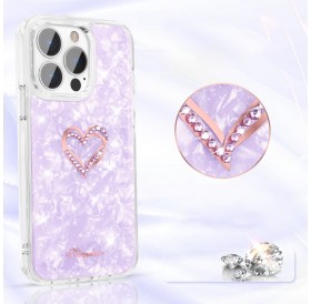 Kingxbar Epoxy Series case cover with original Swarovski crystals iPhone 13 Pro Max purple