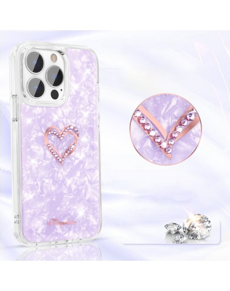 Kingxbar Epoxy Series case cover with original Swarovski crystals iPhone 13 Pro purple