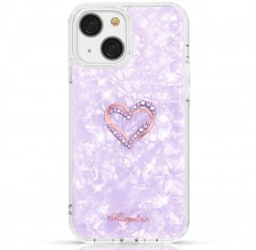Kingxbar Epoxy Series case cover with original Swarovski crystals iPhone 13 purple