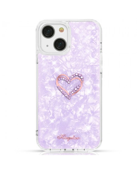 Kingxbar Epoxy Series case cover with original Swarovski crystals iPhone 13 purple