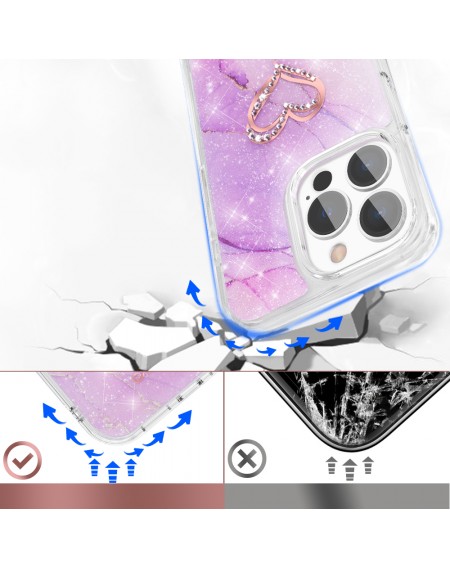 Kingxbar Epoxy Series case cover with original Swarovski crystals iPhone 13 Pro Max marble