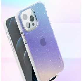 Kingxbar Ombre Series colorful glitter case for iPhone 13 Pro Blue-violet