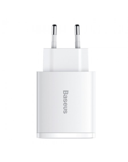 [RETURNED ITEM] Baseus Compact quick charger USB Type C / 2x USB 30W 3A Power Delivery Quick Charge white (CCXJ-E02)