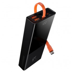 Baseus Elf power bank 20000mAh 65W 2x USB / USB Type C / built-in USB Type C Power Delivery Quick Charge cable black (PPJL000001)