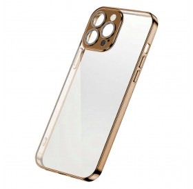 Joyroom Chery Mirror Case Cover for iPhone 13 Pro Metallic Frame Gold (JR-BP908 gold)