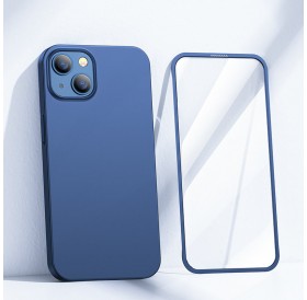 Joyroom 360 Full Case front and back cover for iPhone 13 + tempered glass screen protector blue (JR-BP927 blue)