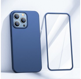 Joyroom 360 Full Case front and back cover for iPhone 13 Pro + tempered glass screen protector blue (JR-BP935 blue)