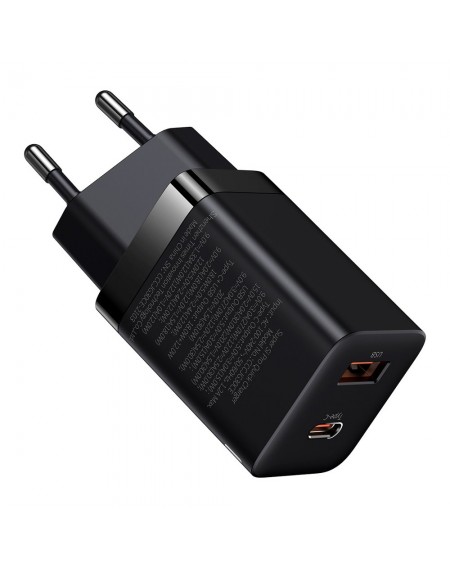 Baseus Super Pro fast wall charger USB / USB Type C 30W Power Delivery Quick Charge black (CCSUPP-E01)