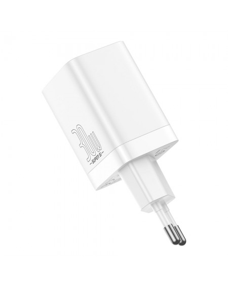 Baseus Super Si Pro USB / USB Type C Fast Charger 30W Power Delivery Quick Charge white (CCSUPP-E02)