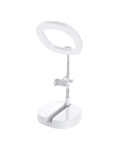 Dudao Lamp LED Ring Flash Tripod Kit for Live Streaming Videos YouTube TikTok Instagram Phone Holder for Selfie Ring Light White (F16)