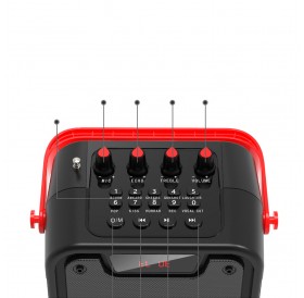 Dudao Bluetooth 5.0 Wireless Speaker 10W 4800mAh Microphone Karaoke System Black (Y15s-black)