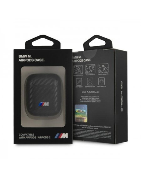 BMW BMA2WMPUCA AirPods cover czarny/black PU Carbon M Collection