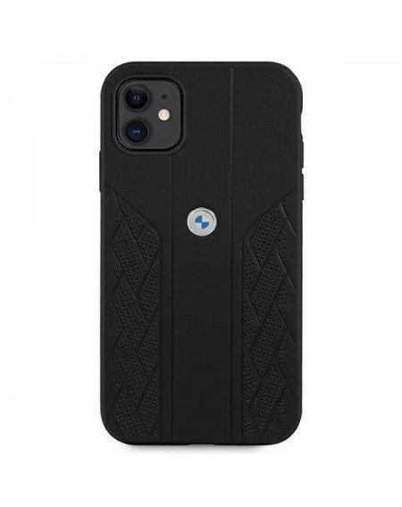 Etui BMW BMHCN61RSPPK iPhone 11 6,1" / Xr czarny/black hardcase Leather Curve Perforate