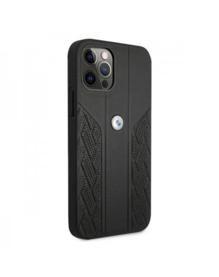 Etui BMW BMHCP12MRSPPK iPhone 12/12 Pro 6,1" czarny/black hardcase Leather Curve Perforate