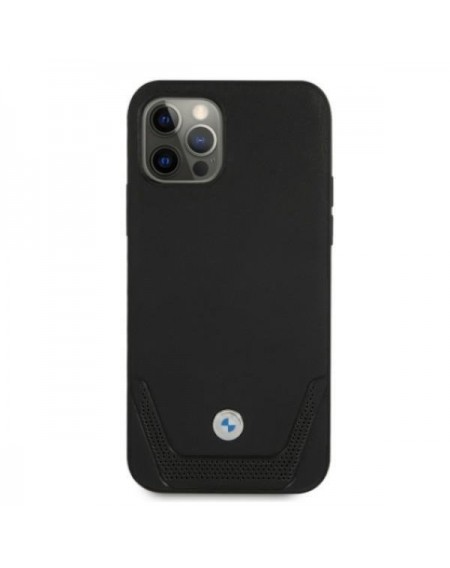 Etui BMW BMHCP12MRSWPK iPhone 12/12 Pro 6,1" czarny/black hardcase Leather Perforate