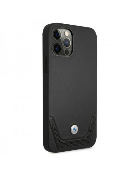 Etui BMW BMHCP12MRSWPK iPhone 12/12 Pro 6,1" czarny/black hardcase Leather Perforate