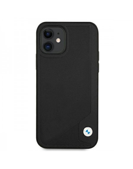 Etui BMW BMHCP12SRCDPK iPhone 12 mini 5,4" czarny/black hardcase Leather Deboss