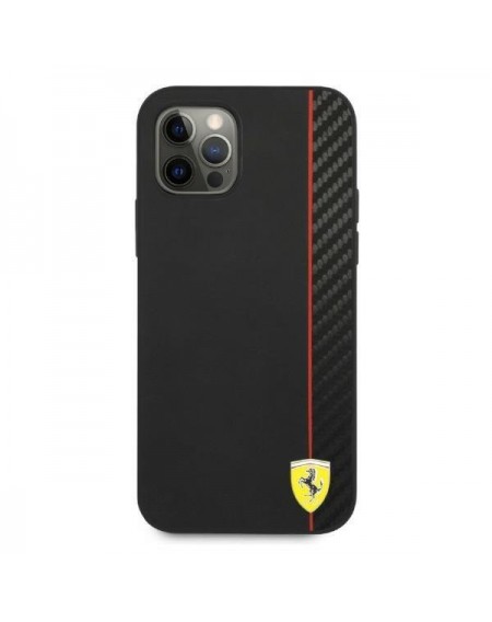 Ferrari FESAXHCP12LBK iPhone 12 Pro Max 6,7" czarny/black hardcase On Track Carbon Stripe
