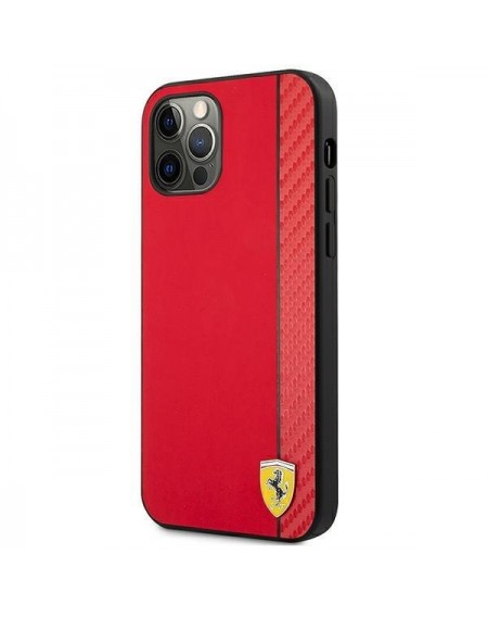 Ferrari FESAXHCP12LRE iPhone 12 Pro Max 6,7" czerwony/red hardcase On Track Carbon Stripe
