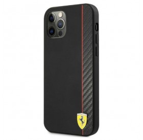 Ferrari FESAXHCP12MBK iPhone 12/12 Pro 6,1" czarny/black hardcase On Track Carbon Stripe