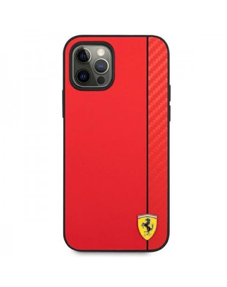 Ferrari FESAXHCP12MRE iPhone 12/12 Pro 6,1" czerwony/red hardcase On Track Carbon Stripe
