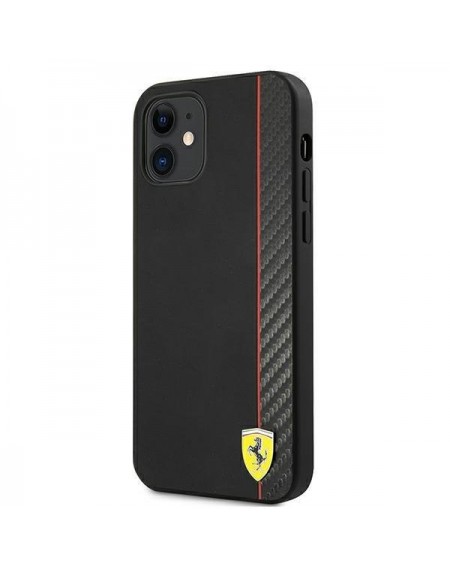 Ferrari FESAXHCP12SBK iPhone 12 mini 5,4" czarny/black hardcase On Track Carbon Stripe