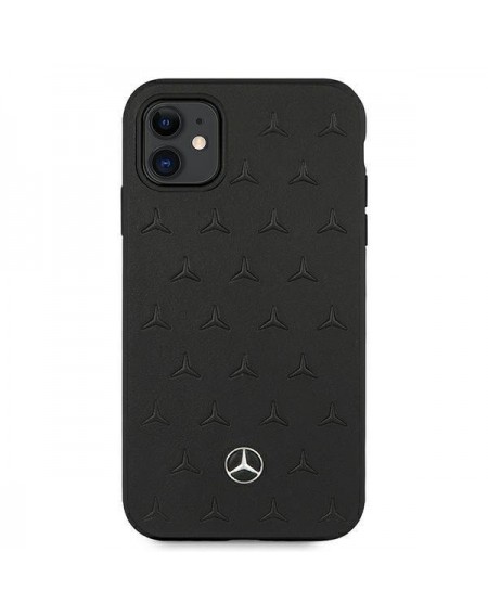 Mercedes MEHCN61PSQBK iPhone 11 6,1" / Xr czarny/black hardcase Leather Stars Pattern