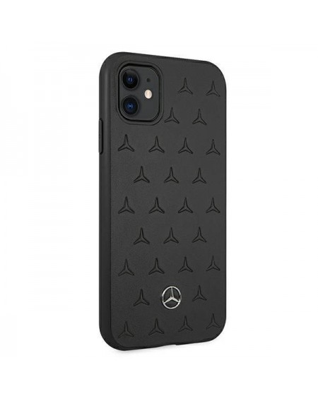 Mercedes MEHCN61PSQBK iPhone 11 6,1" / Xr czarny/black hardcase Leather Stars Pattern